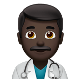 Apple design of the man health worker: dark skin tone emoji verson:ios 16.4