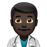 Apple design of the man health worker: dark skin tone emoji verson:ios 16.4