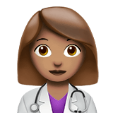 Apple design of the woman health worker: medium skin tone emoji verson:ios 16.4
