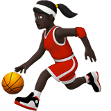 Apple design of the woman bouncing ball: dark skin tone emoji verson:ios 16.4