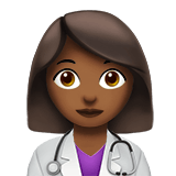 Apple design of the woman health worker: medium-dark skin tone emoji verson:ios 16.4