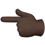 Apple design of the backhand index pointing left: dark skin tone emoji verson:ios 16.4