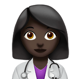 Apple design of the woman health worker: dark skin tone emoji verson:ios 16.4
