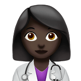 Apple design of the woman health worker: dark skin tone emoji verson:ios 16.4