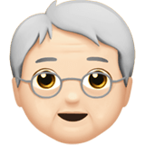 Apple design of the older person: light skin tone emoji verson:ios 16.4