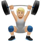 Apple design of the person lifting weights: medium-light skin tone emoji verson:ios 16.4