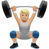 Apple design of the person lifting weights: medium-light skin tone emoji verson:ios 16.4