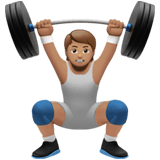 Apple design of the person lifting weights: medium skin tone emoji verson:ios 16.4