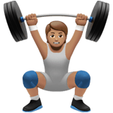 Apple design of the person lifting weights: medium skin tone emoji verson:ios 16.4