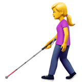 Apple design of the woman with white cane emoji verson:ios 16.4