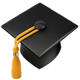 Apple design of the graduation cap emoji verson:ios 16.4