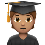 Apple design of the student: medium skin tone emoji verson:ios 16.4