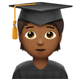 Apple design of the student: medium-dark skin tone emoji verson:ios 16.4