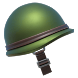 Apple design of the military helmet emoji verson:ios 16.4