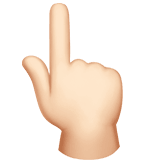 Apple design of the backhand index pointing up: light skin tone emoji verson:ios 16.4