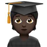 Apple design of the student: dark skin tone emoji verson:ios 16.4