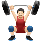 Apple design of the man lifting weights: light skin tone emoji verson:ios 16.4