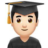 Apple design of the man student: light skin tone emoji verson:ios 16.4