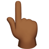Apple design of the backhand index pointing up: medium-dark skin tone emoji verson:ios 16.4