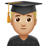 Apple design of the man student: medium-light skin tone emoji verson:ios 16.4