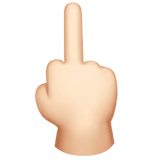Apple design of the middle finger: light skin tone emoji verson:ios 16.4
