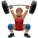 Apple design of the man lifting weights: medium skin tone emoji verson:ios 16.4