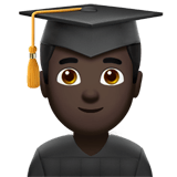 Apple design of the man student: dark skin tone emoji verson:ios 16.4