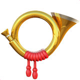 Apple design of the postal horn emoji verson:ios 16.4