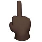 Apple design of the middle finger: dark skin tone emoji verson:ios 16.4