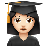 Apple design of the woman student: light skin tone emoji verson:ios 16.4