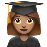 Apple design of the woman student: medium skin tone emoji verson:ios 16.4