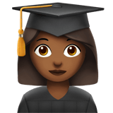 Apple design of the woman student: medium-dark skin tone emoji verson:ios 16.4