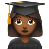 Apple design of the woman student: medium-dark skin tone emoji verson:ios 16.4