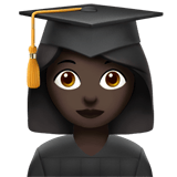 Apple design of the woman student: dark skin tone emoji verson:ios 16.4