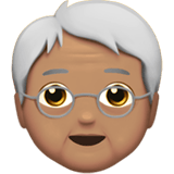 Apple design of the older person: medium skin tone emoji verson:ios 16.4