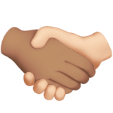 Apple design of the handshake: medium skin tone light skin tone emoji verson:ios 16.4