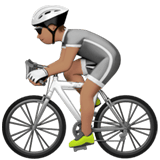 Apple design of the person biking: medium skin tone emoji verson:ios 16.4