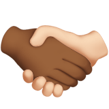 Apple design of the handshake: medium-dark skin tone light skin tone emoji verson:ios 16.4