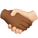 Apple design of the handshake: medium-dark skin tone light skin tone emoji verson:ios 16.4