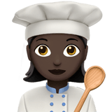 Apple design of the woman cook: dark skin tone emoji verson:ios 16.4
