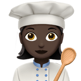Apple design of the woman cook: dark skin tone emoji verson:ios 16.4