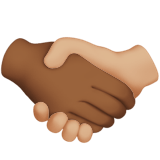 Apple design of the handshake: medium-dark skin tone medium-light skin tone emoji verson:ios 16.4