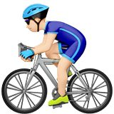 Apple design of the man biking: light skin tone emoji verson:ios 16.4