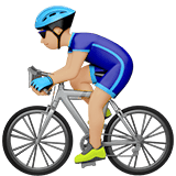 Apple design of the man biking: medium-light skin tone emoji verson:ios 16.4