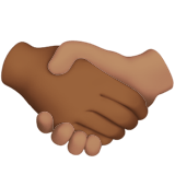 Apple design of the handshake: medium-dark skin tone medium skin tone emoji verson:ios 16.4