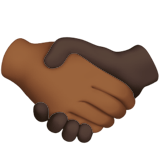 Apple design of the handshake: medium-dark skin tone dark skin tone emoji verson:ios 16.4