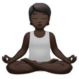 Apple design of the person in lotus position: dark skin tone emoji verson:ios 16.4