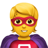 Apple design of the superhero emoji verson:ios 16.4
