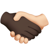 Apple design of the handshake: dark skin tone light skin tone emoji verson:ios 16.4