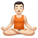 Apple design of the man in lotus position: light skin tone emoji verson:ios 16.4